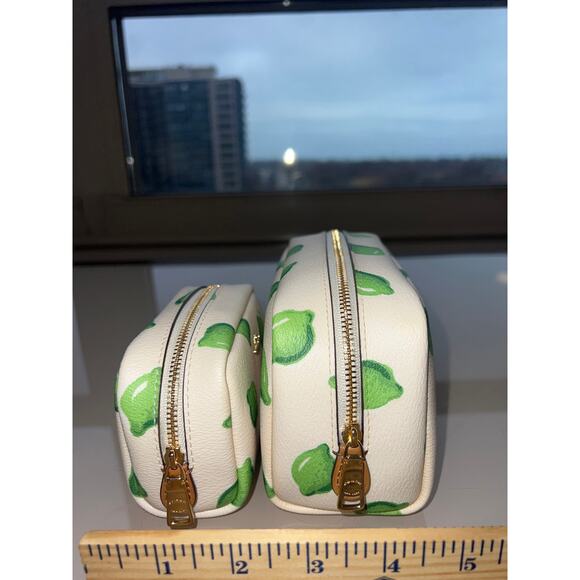 Sale!! Coach Coin Pouch Lime Print Design Bag Coach Cosmetic Case Pouch - Picture 11 of 12
